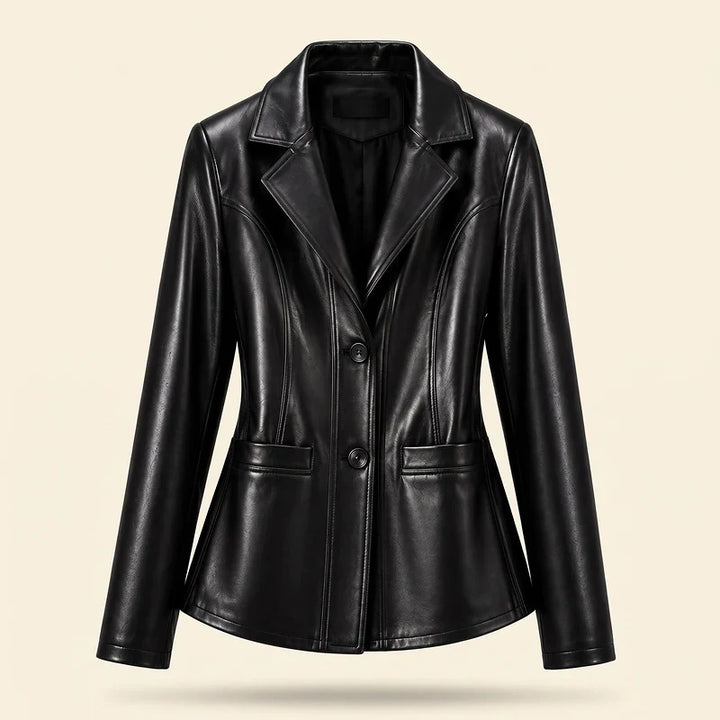 Women's Leather Peplum Blazer