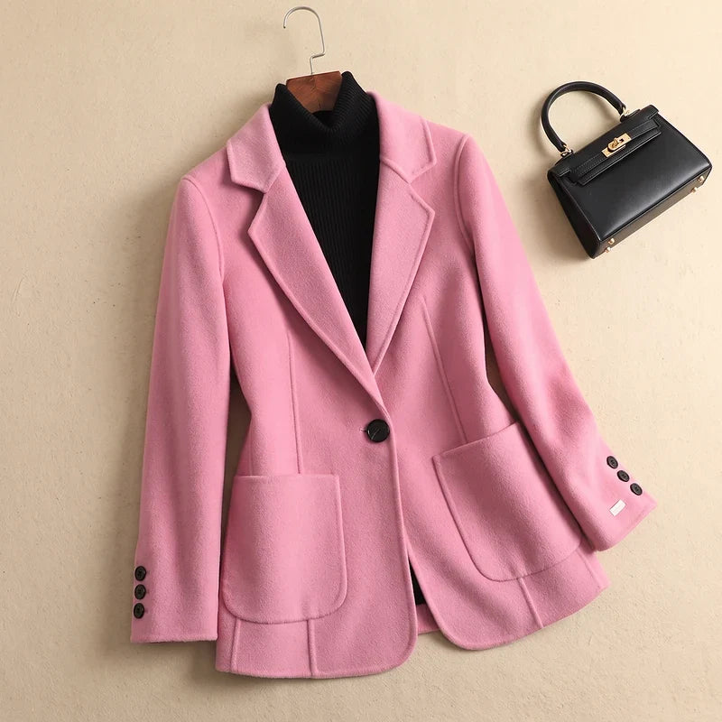Women's Wool Blazer with Patch Pockets