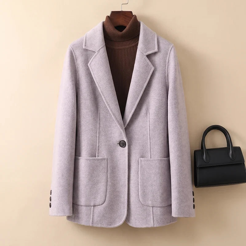 Women's Wool Blazer with Patch Pockets