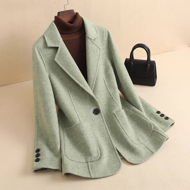 Women's Wool Blazer with Patch Pockets
