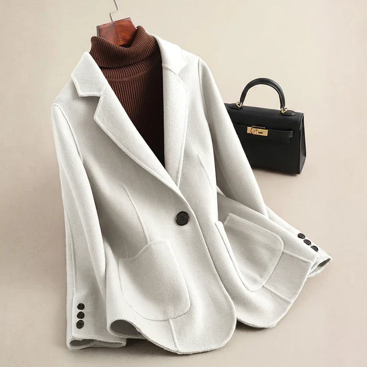 Women's Wool Blazer with Patch Pockets