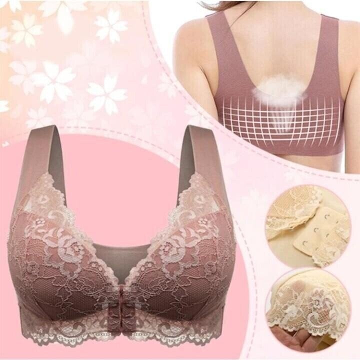 Mireya | Women's Seamless Lace Sports Bra with Front Closure