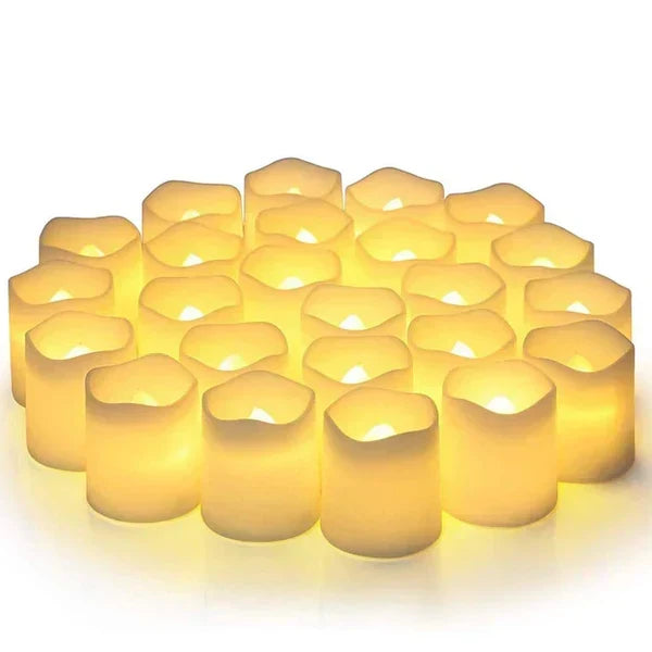 Halloween's LED Flameless Candles, Warm White Glow, Battery Operated, 24 Pack