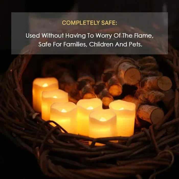 Halloween's LED Flameless Candles, Warm White Glow, Battery Operated, 24 Pack