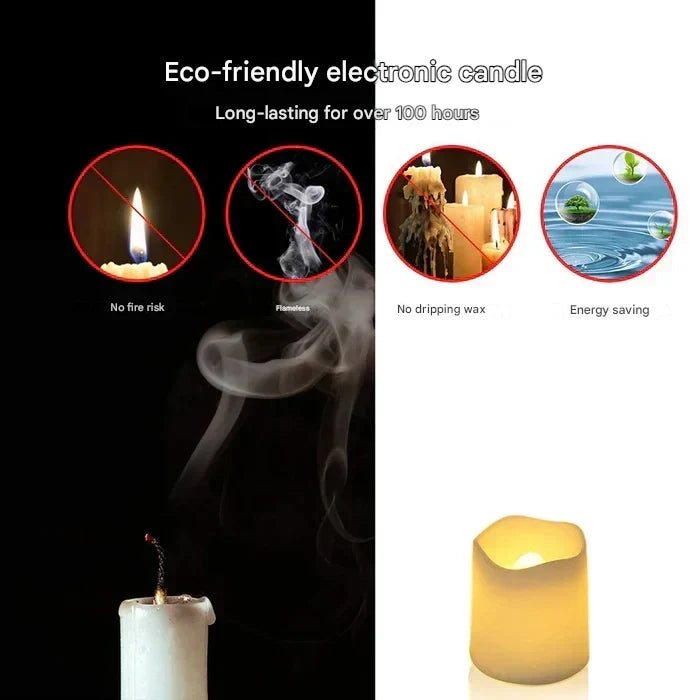 Halloween's LED Flameless Candles, Warm White Glow, Battery Operated, 24 Pack