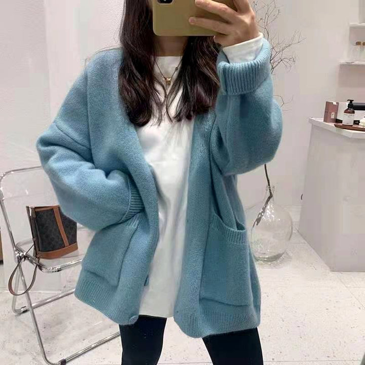 Women's Oversized Ribbed Cuff Knit Cardigan