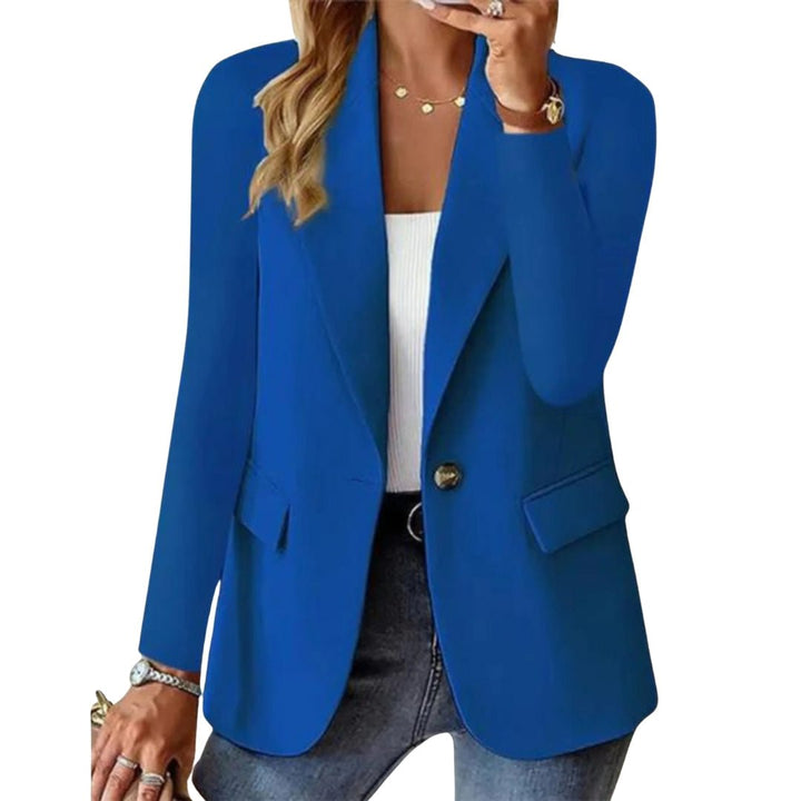 Women's Stylish Single Button Notched Lapel Blazer