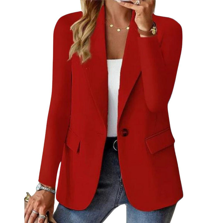 Women's Stylish Single Button Notched Lapel Blazer