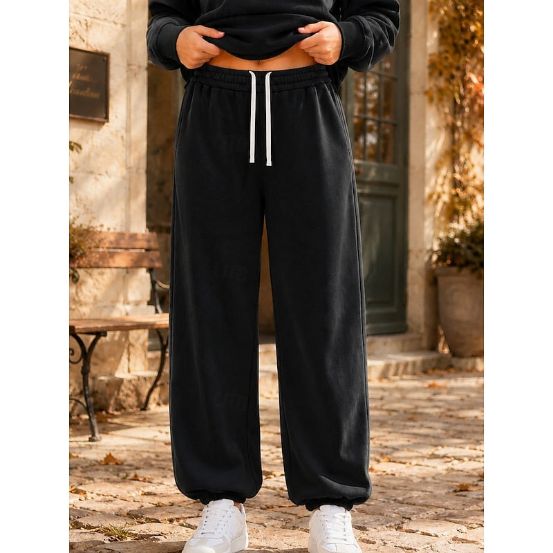 Women's Effortless Wide Leg Drawstring Waist Lounge Pants