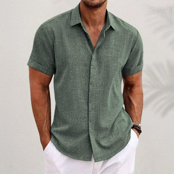 Oscar | Men's Short-Sleeved Cotton-Linen Shirt