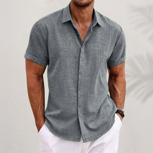 Oscar | Men's Short-Sleeved Cotton-Linen Shirt
