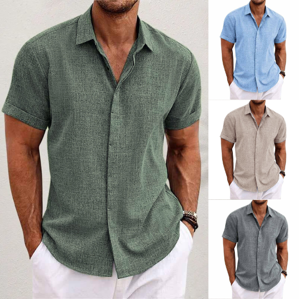 Oscar | Men's Short-Sleeved Cotton-Linen Shirt