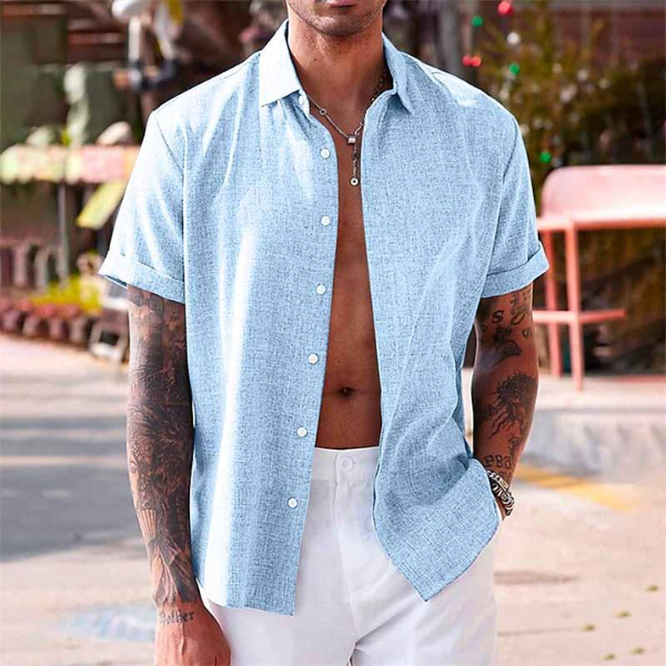 Oscar | Men's Short-Sleeved Cotton-Linen Shirt
