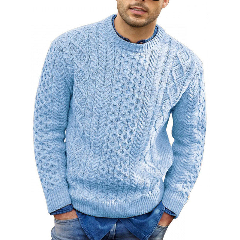 Men's Cable-Knit Crew Neck Sweater