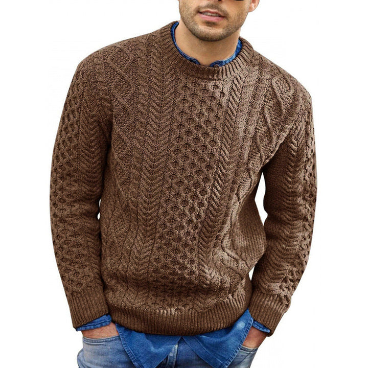 Men's Cable-Knit Crew Neck Sweater