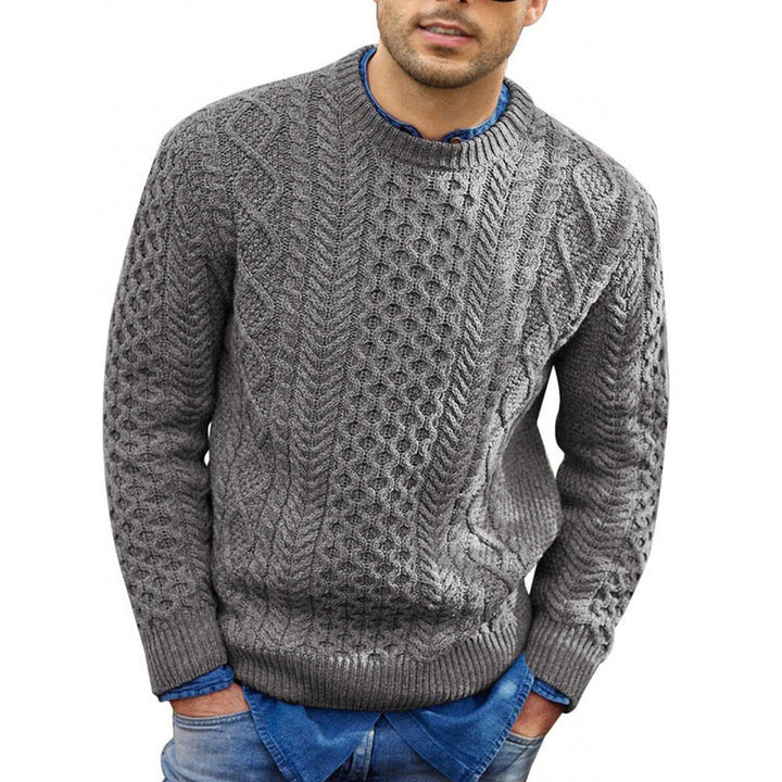 Men's Cable-Knit Crew Neck Sweater