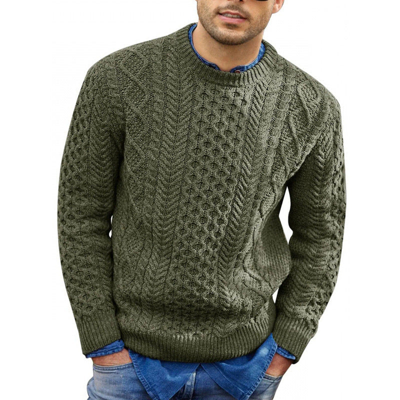 Men's Cable-Knit Crew Neck Sweater