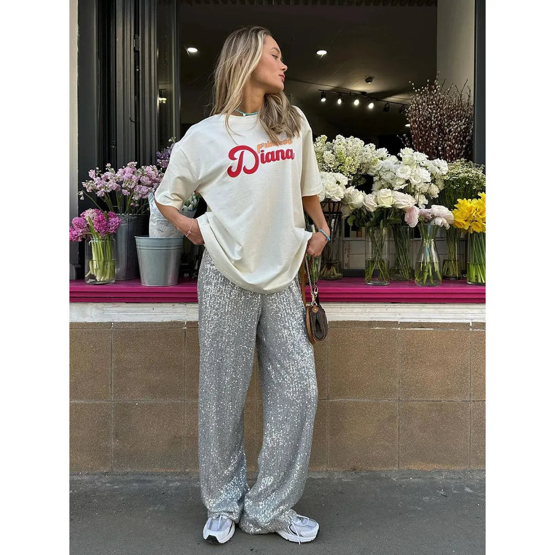 Luna | Women's Silky Smooth Sequin Trousers