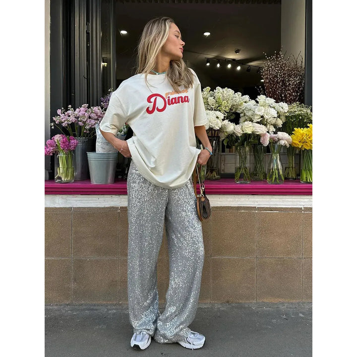 Luna | Women's Silky Smooth Sequin Trousers