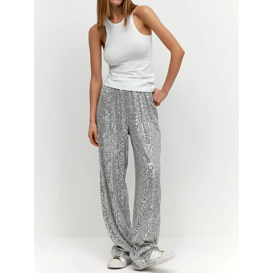 Luna | Women's Silky Smooth Sequin Trousers