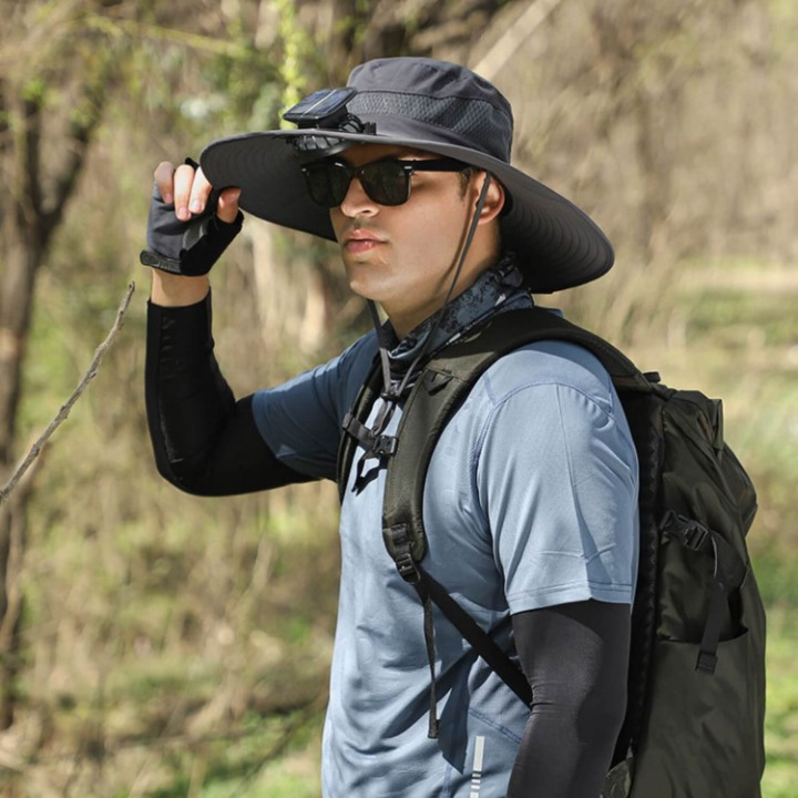 John | Men's Solar Energy Hat with Fan and UV Protection