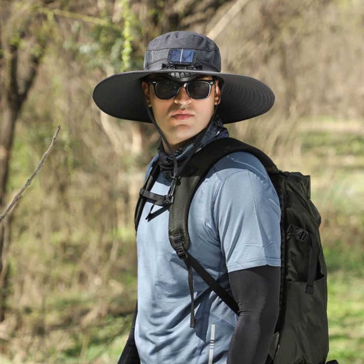 John | Men's Solar Energy Hat with Fan and UV Protection
