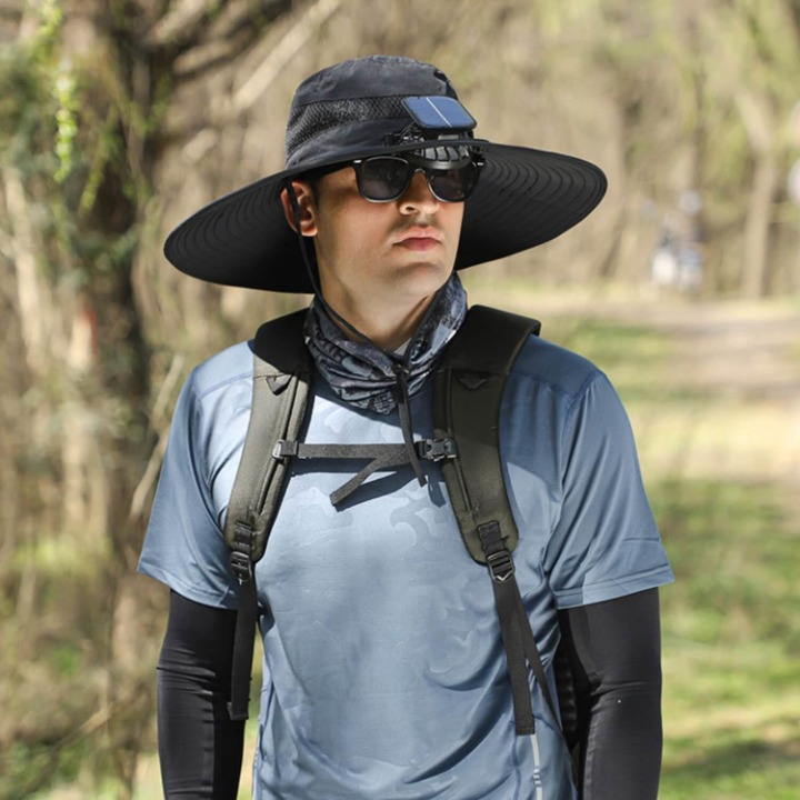 John | Men's Solar Energy Hat with Fan and UV Protection