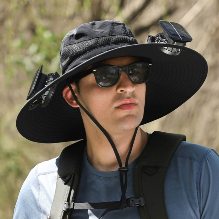 John | Men's Solar Energy Hat with Fan and UV Protection