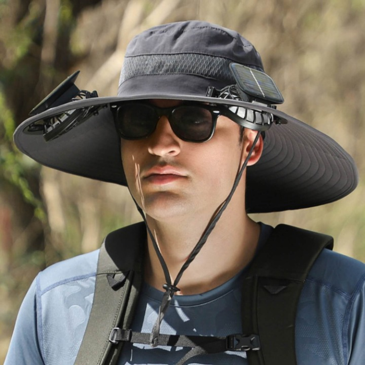 John | Men's Solar Energy Hat with Fan and UV Protection