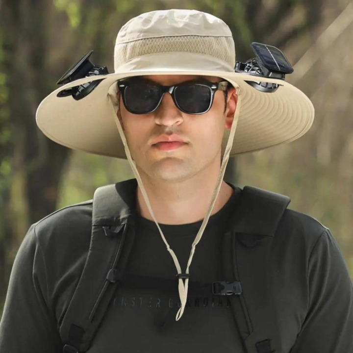 John | Men's Solar Energy Hat with Fan and UV Protection