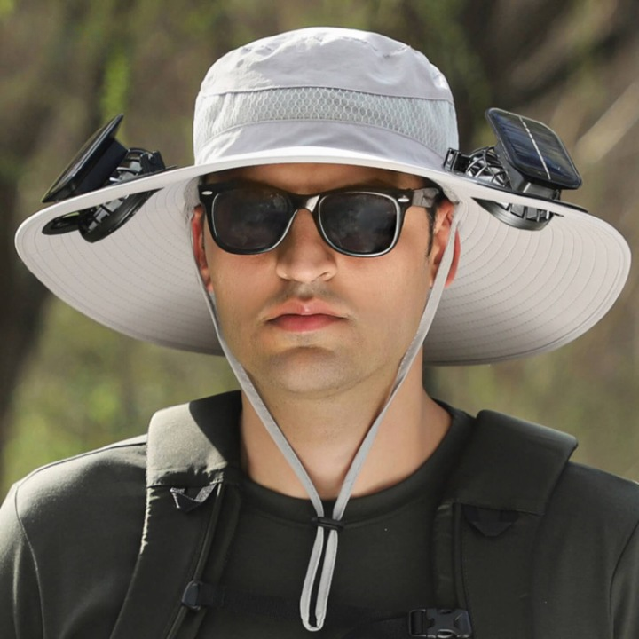 John | Men's Solar Energy Hat with Fan and UV Protection