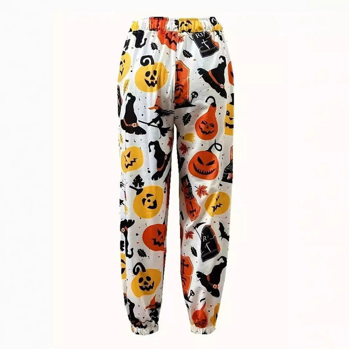 Women's Halloween Graphic Print Joggers with Elastic Waistband