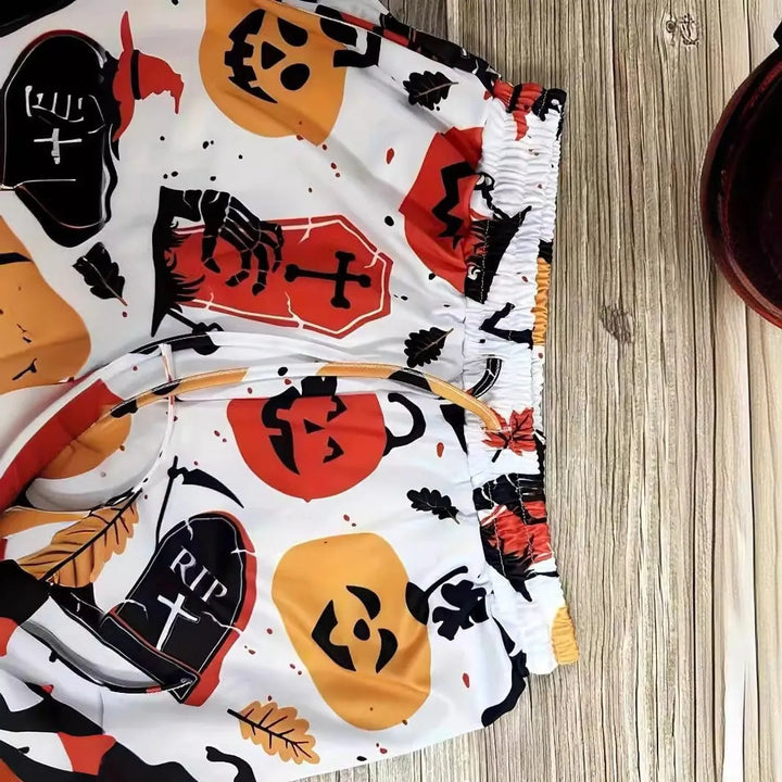 Women's Halloween Graphic Print Joggers with Elastic Waistband