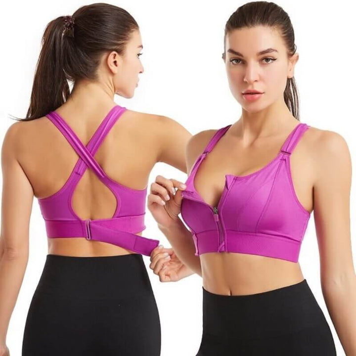 Mira | Women's Sports Bra with Zipper & Strong Support