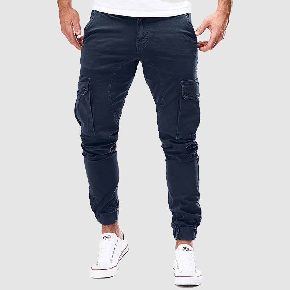 Men's Cargo Joggers with Multi-Pocket Design