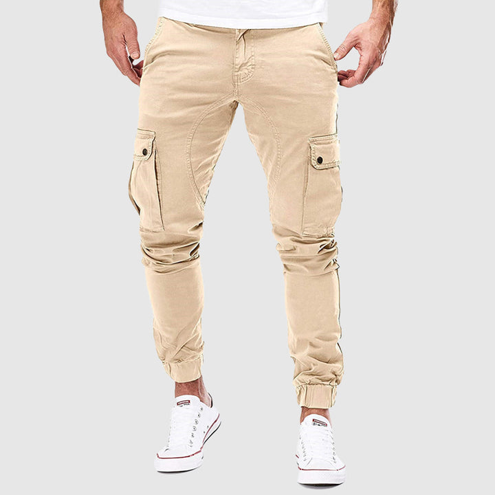 Men's Cargo Joggers with Multi-Pocket Design
