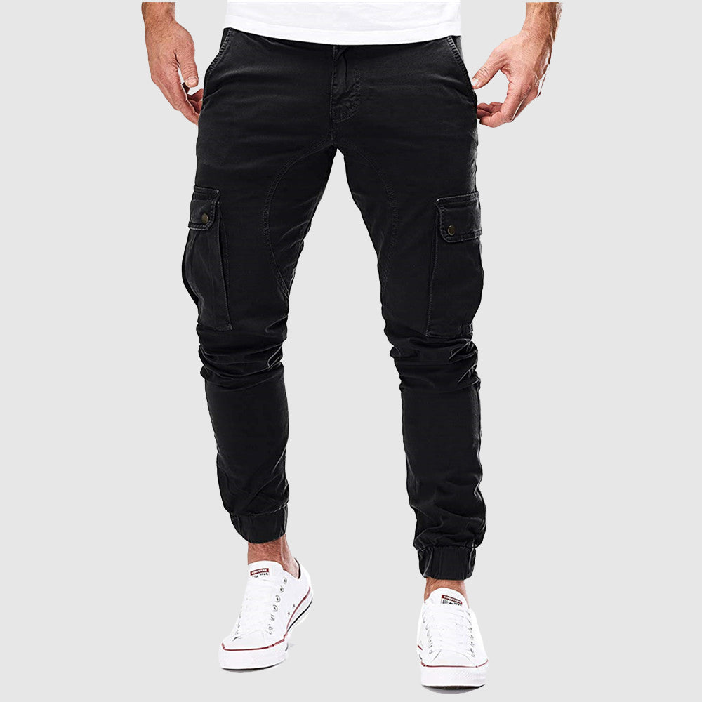 Men's Cargo Joggers with Multi-Pocket Design
