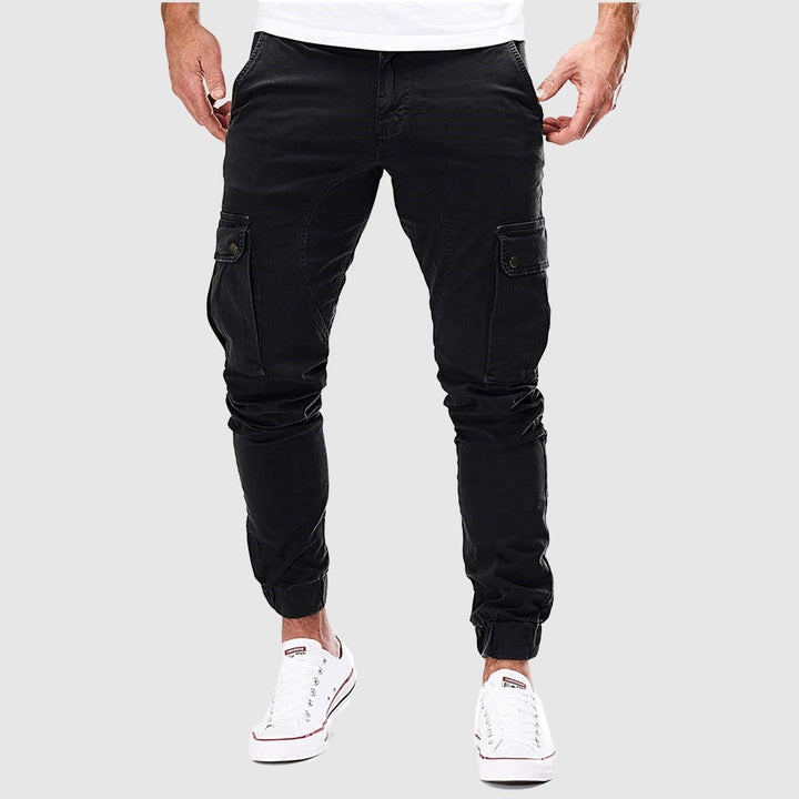 Men's Cargo Joggers with Multi-Pocket Design