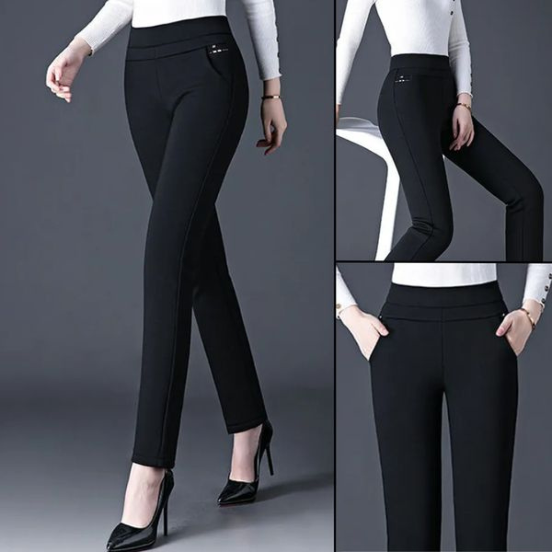 Sophia | Women's Elastic High Waist Straight Trousers