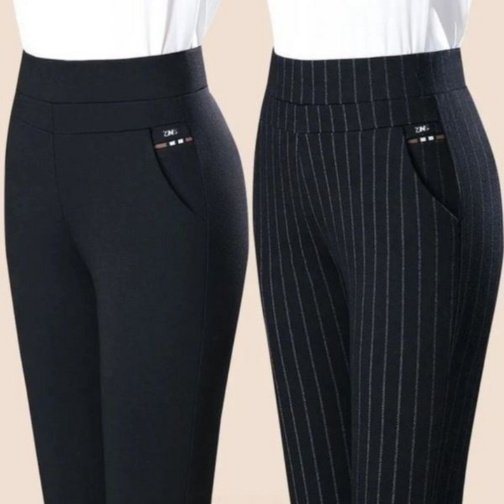 Sophia | Women's Elastic High Waist Straight Trousers