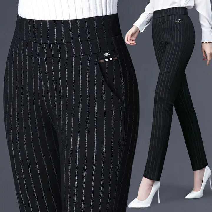 Sophia | Women's Elastic High Waist Straight Trousers