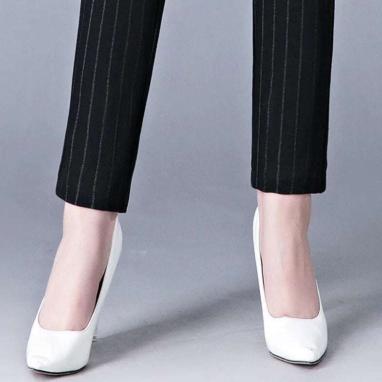 Sophia | Women's Elastic High Waist Straight Trousers