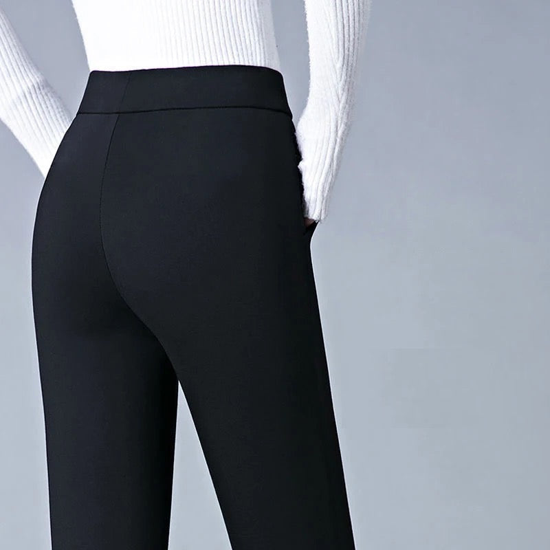 Sophia | Women's Elastic High Waist Straight Trousers