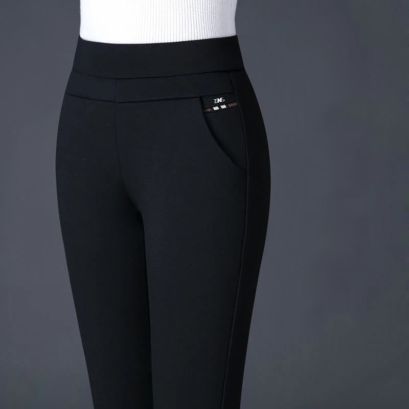 Sophia | Women's Elastic High Waist Straight Trousers