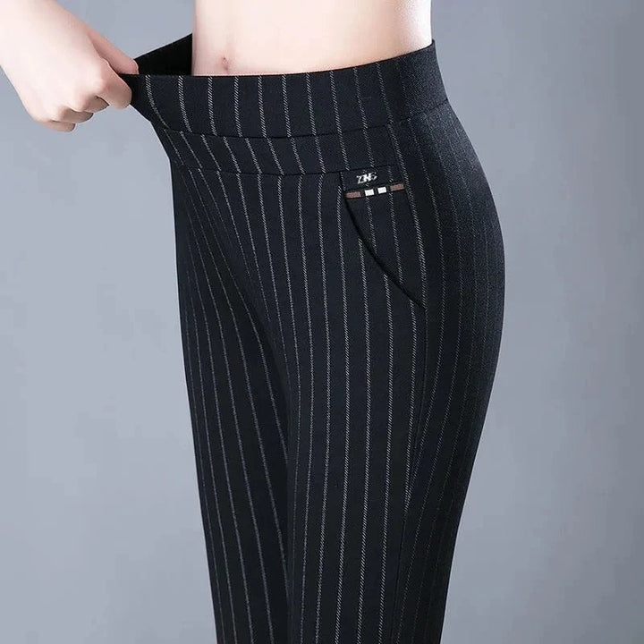 Sophia | Women's Elastic High Waist Straight Trousers