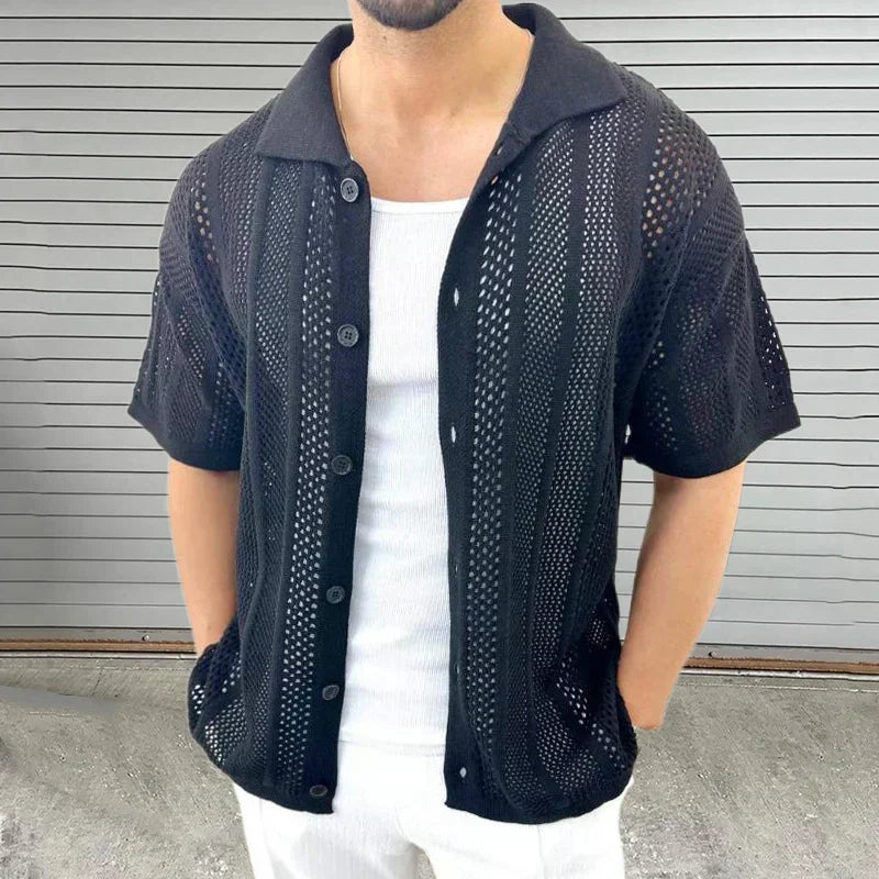 Enzo | Men's Classic Collar Strick Shirt