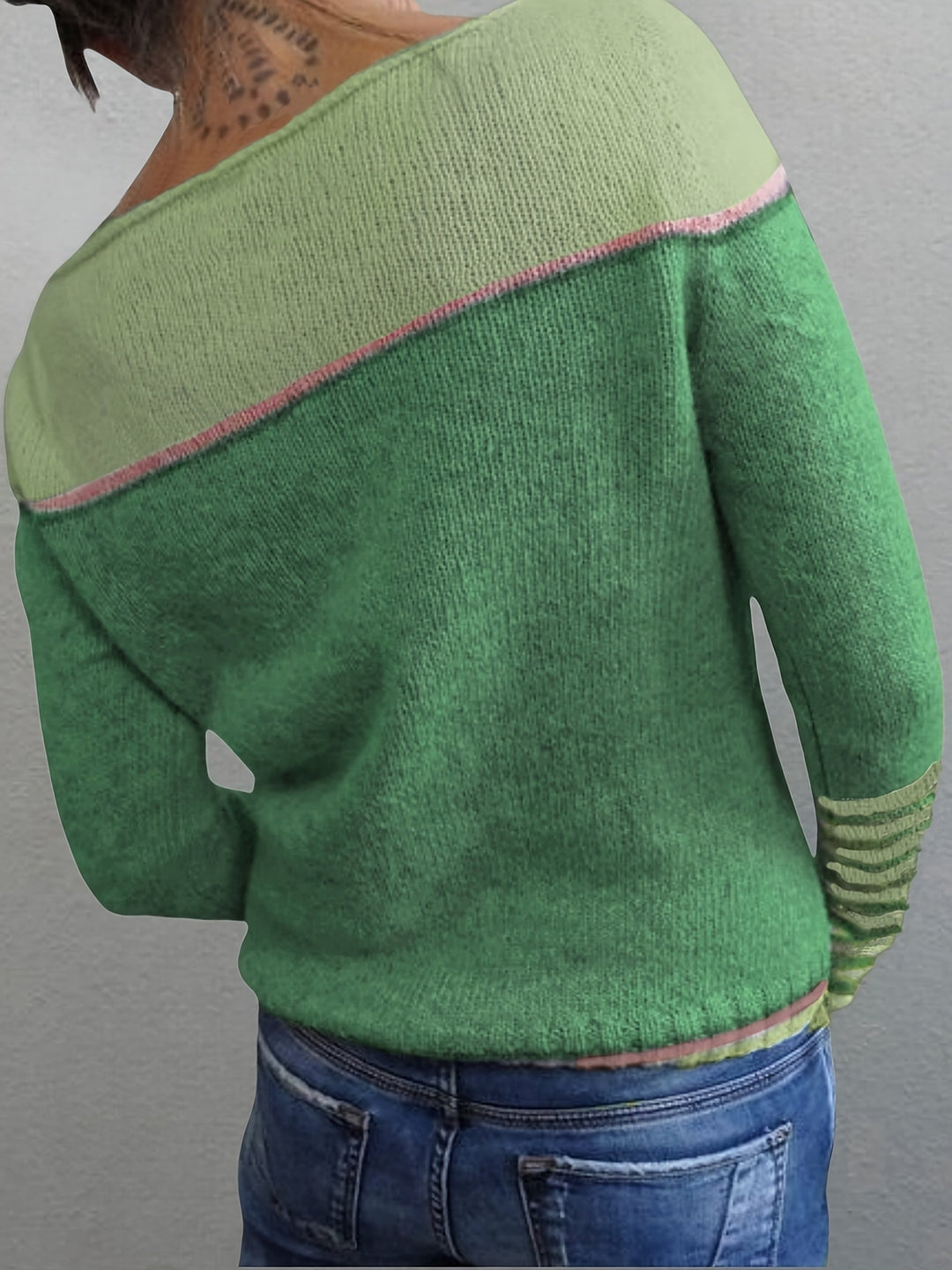 Women's Striped Boat Neck Knit Sweater for Festive Fashion