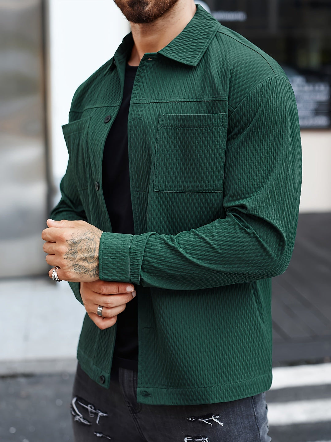 Finn | Men's Structured Green Shirt