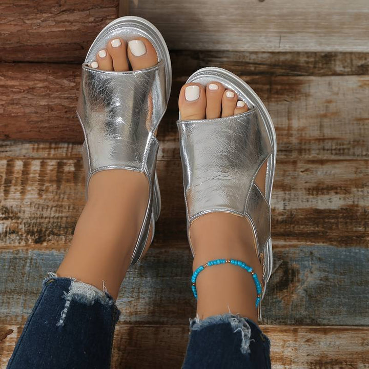 Tilda | Women's Stylish Orthopedic Sandals with Wedge Heel & Fringe