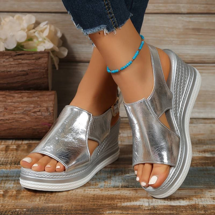 Tilda | Women's Stylish Orthopedic Sandals with Wedge Heel & Fringe